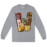 Heather Grey farm life alphabet lowercase letters w Long Sleeve Tee - BundleAndBundleShop