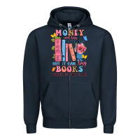 Navy money can't buy happiness but it can buy books whi Zipper Hoodie - JahusDesignShop