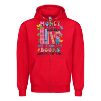 Red money can't buy happiness but it can buy books whi Zipper Hoodie - JahusDesignShop