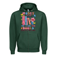 Sports Green money can't buy happiness but it can buy books whi Zipper Hoodie - JahusDesignShop