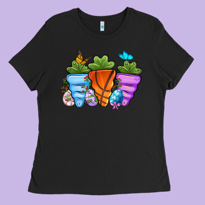 Basketball Easter Sports Carrots Ladies Tee Designed By Oliviacreatesart