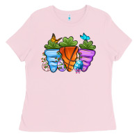 Bubblegum Pink Basketball Easter sports carrots Ladies Tee - OliviaCreatesArt