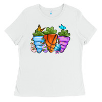 White Basketball Easter sports carrots Ladies Tee - OliviaCreatesArt