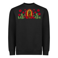 Black lady of Guadalupe cactus rose Heavyweight Sweatshirt - JahusDesignShop