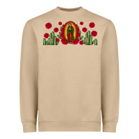 Lady Of Guadalupe Cactus Rose Heavyweight Sweatshirt | Teevron