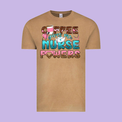 Coffee Gives Me Nurse Powers Bbs Vintage Tee Designed By Bundleandbundleshop