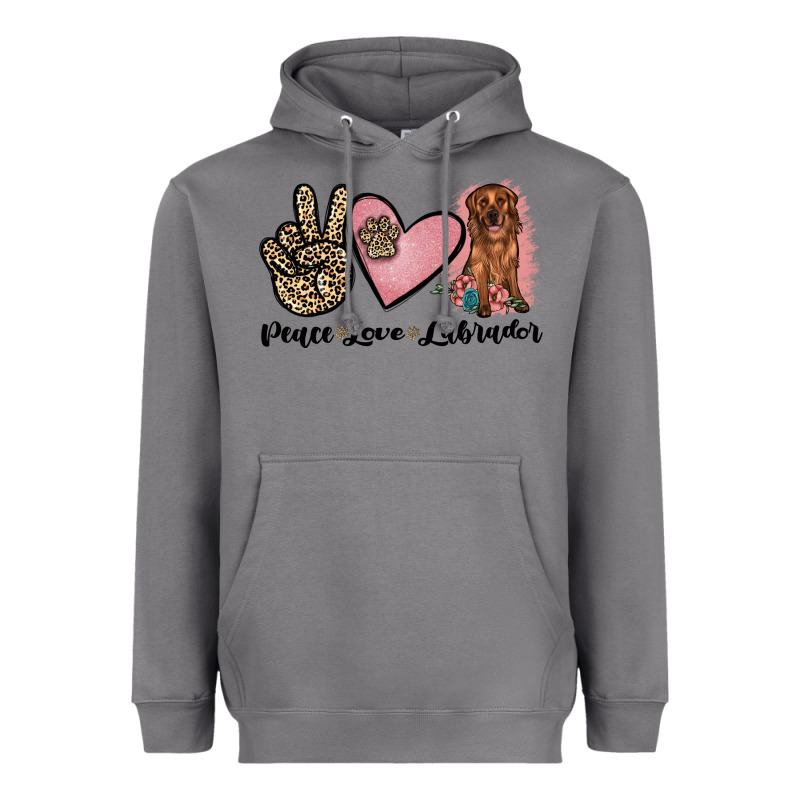 Peace Love Labrador Heavyweight Hoodie by JahusDesignShop | Teevron