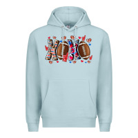 Blue Mist Xox Football Premium Hoodie - CowhideDigitalArt