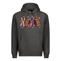 Charcoal Heather Xox Football Premium Hoodie - CowhideDigitalArt