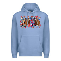 Colony Blue Xox Football Premium Hoodie - CowhideDigitalArt