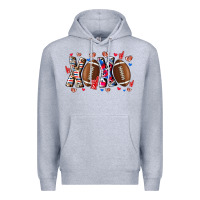Heather Grey Xox Football Premium Hoodie - CowhideDigitalArt