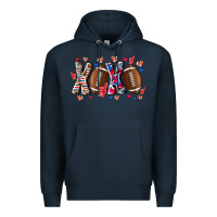Navy Xox Football Premium Hoodie - CowhideDigitalArt