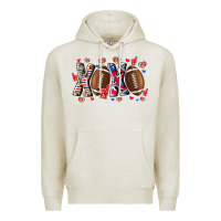Oatmeal Heather Xox Football Premium Hoodie - CowhideDigitalArt