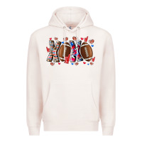 Pale Pink Xox Football Premium Hoodie - CowhideDigitalArt