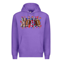 Purple Xox Football Premium Hoodie - CowhideDigitalArt