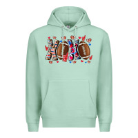 Seafoam Xox Football Premium Hoodie - CowhideDigitalArt