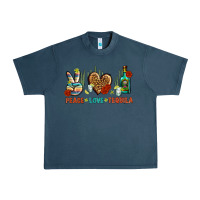 Midnight Navy Peace Love Tequila Urban Heavy Tee - BundleAndBundleShop