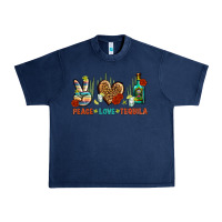 Navy Peace Love Tequila Urban Heavy Tee - BundleAndBundleShop