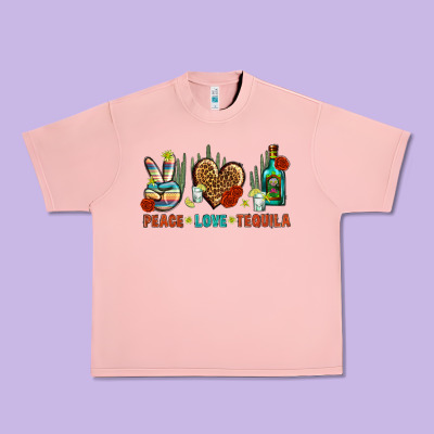 Peace Love Tequila Urban Heavy Tee Designed By Bundleandbundleshop