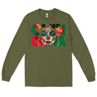 Army Green chingona sugar skull Long Sleeve Tee - BundleAndBundleShop
