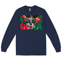 Navy chingona sugar skull Long Sleeve Tee - BundleAndBundleShop