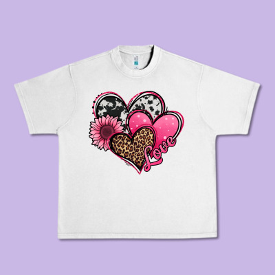 Valentines Day Western Hearts And Sunflower Urban Heavy Tee Designed By Jasminsmagicworld