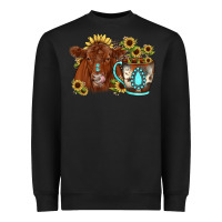 Black sunflower coffee cup red angus gemstone Heavyweight Sweatshirt - JahusDesignShop