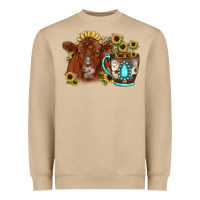 Mushroom sunflower coffee cup red angus gemstone Heavyweight Sweatshirt - JahusDesignShop