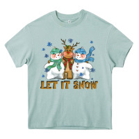Arona let it snow reindeer snowman Heavy Core Tee - CowGirlArtShop