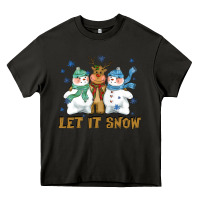 Asphalt let it snow reindeer snowman Heavy Core Tee - CowGirlArtShop