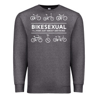 Charcoal Heather bikesexual   cyclist bicycle biking bike cycling t shirt tee gift Premium Sweatshirt - DesigneFamous