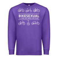 Purple bikesexual   cyclist bicycle biking bike cycling t shirt tee gift Premium Sweatshirt - DesigneFamous