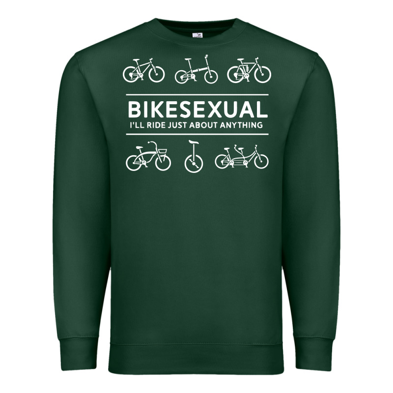 Bikesexual   Cyclist Bicycle Biking Bike Cycling T Shirt Tee Gift Premium Sweatshirt by DesigneFamous | Teevron