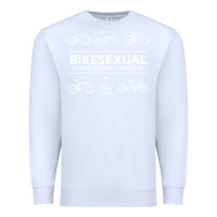 White bikesexual   cyclist bicycle biking bike cycling t shirt tee gift Premium Sweatshirt - DesigneFamous