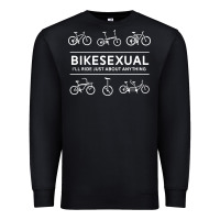 Black bikesexual   cyclist bicycle biking bike cycling t shirt tee gift Premium Sweatshirt - DesigneFamous
