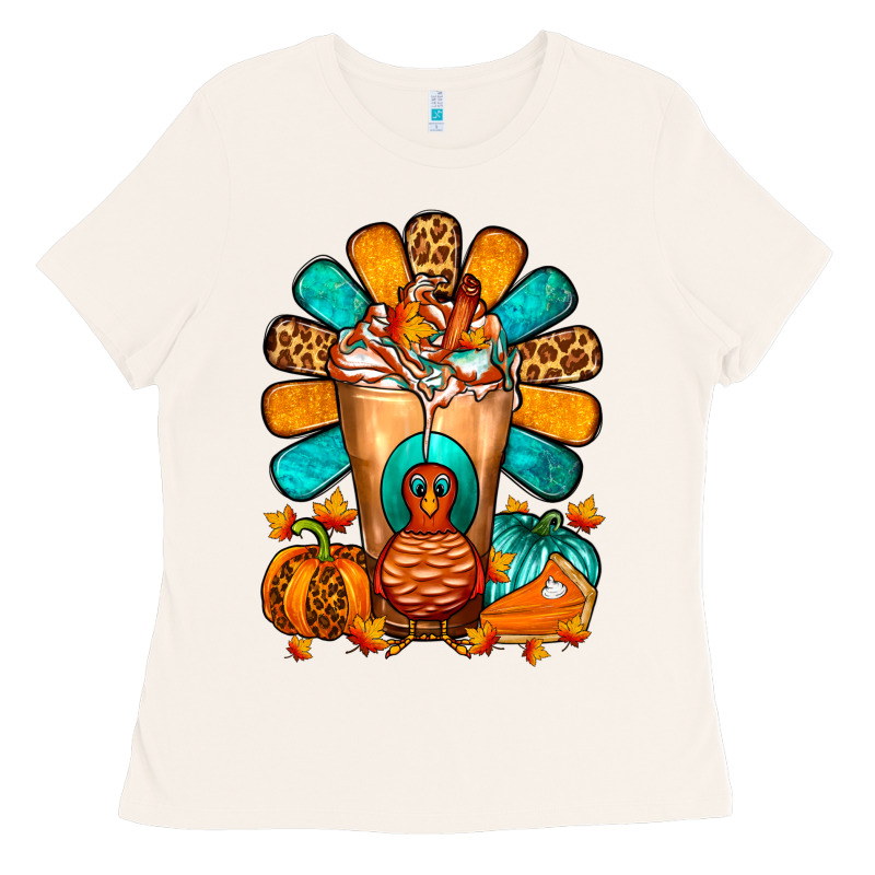 Thanksgiving Cold Drink Frappe Ladies Tee by FaDigitalArtStudio | Teevron