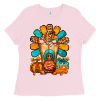 Bubblegum Pink Thanksgiving Cold Drink Frappe Ladies Tee - FaDigitalArtStudio