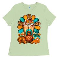 Matcha Thanksgiving Cold Drink Frappe Ladies Tee - FaDigitalArtStudio