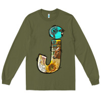 Army Green farm life alphabet lowercase letters j Long Sleeve Tee - BundleAndBundleShop