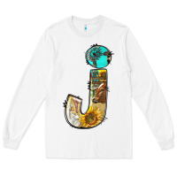 White farm life alphabet lowercase letters j Long Sleeve Tee - BundleAndBundleShop