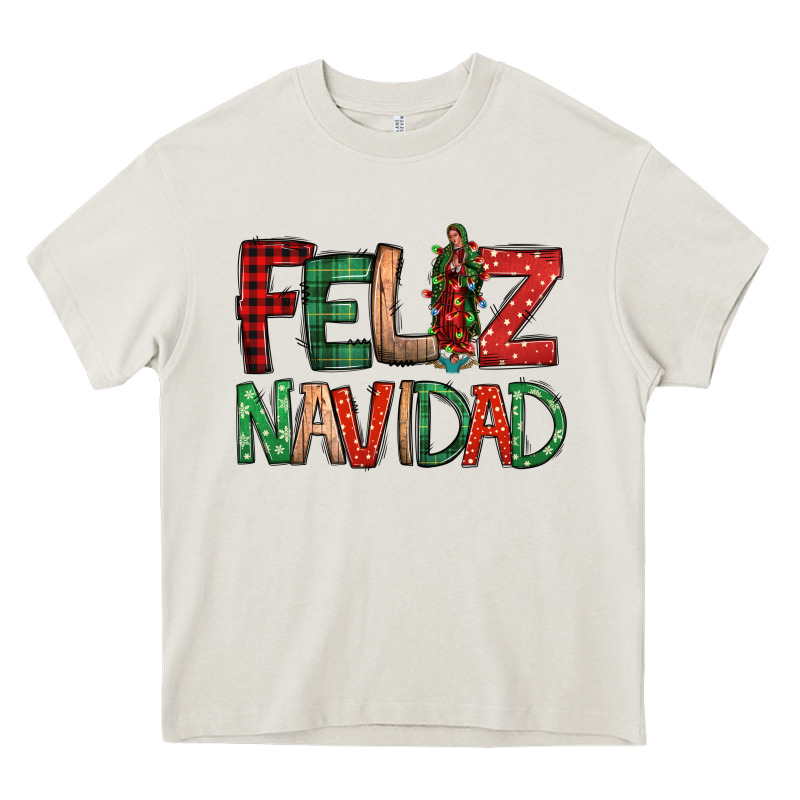 Feliz Navidad Our Lady Of Guadalupe Christmas Heavy Core Tee by Jasminsmagicworld | Teevron