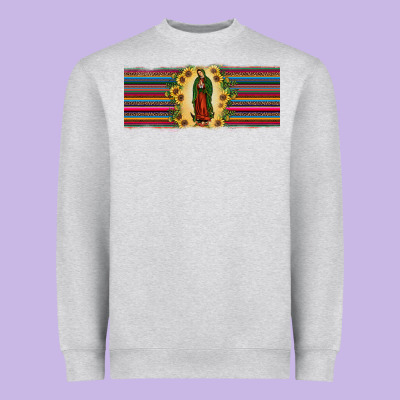 Lady Of Guadalupe  Sunflower Heavyweight Sweatshirt Designed By Jahusdesignshop