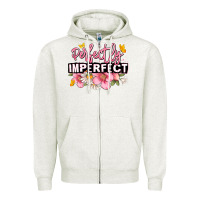 Oatmeal Heather perfectly imperfect Zipper Hoodie - JahusDesignShop