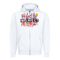 White perfectly imperfect Zipper Hoodie - JahusDesignShop