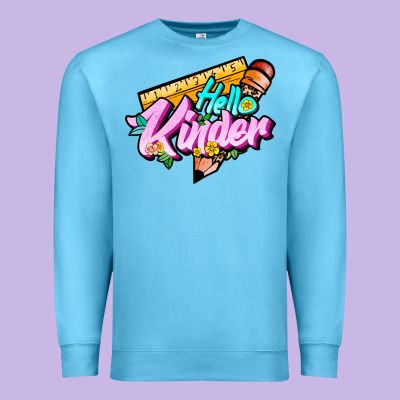 Hello Kinder Premium Sweatshirt Designed By Jahusdesignshop