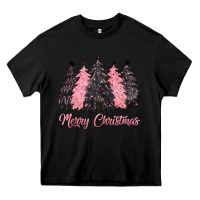 Black pink merry christmas Heavy Core Tee - CowGirlArtShop