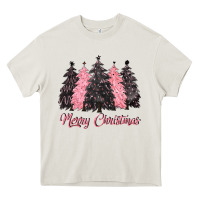 Cream pink merry christmas Heavy Core Tee - CowGirlArtShop