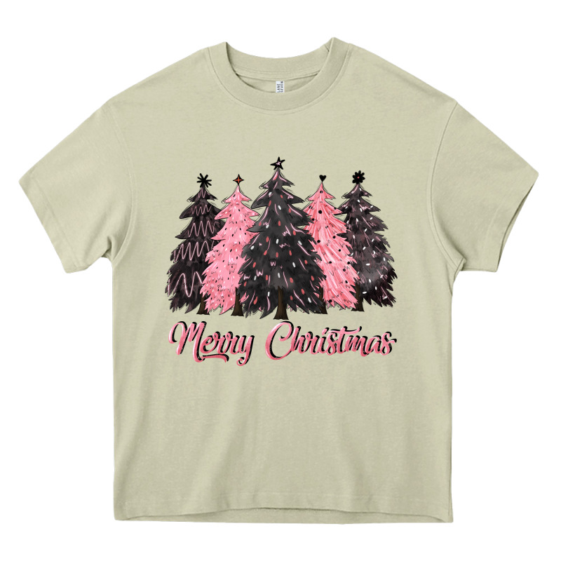 Pink Merry Christmas Heavy Core Tee by CowGirlArtShop | Teevron