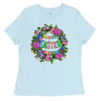 Baby Blue Easter Day Flower Easter Ladies Tee - OliviaCreatesArt