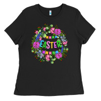 Black Easter Day Flower Easter Ladies Tee - OliviaCreatesArt